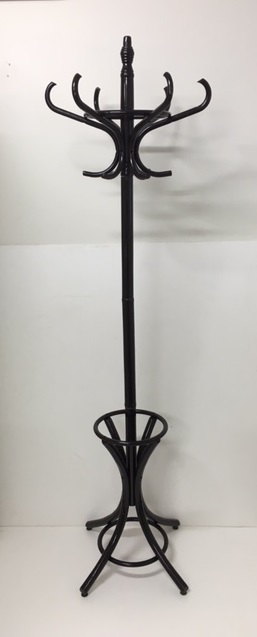 HAT STAND, Metal Dark Brown Bentwood Style 1920s, Grey Metal HAT0054